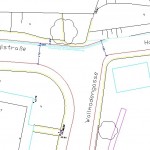 Skizze der Ist-Situation an der T-Kreuzungssituation Haubenbiglstraße Wallmodengasse